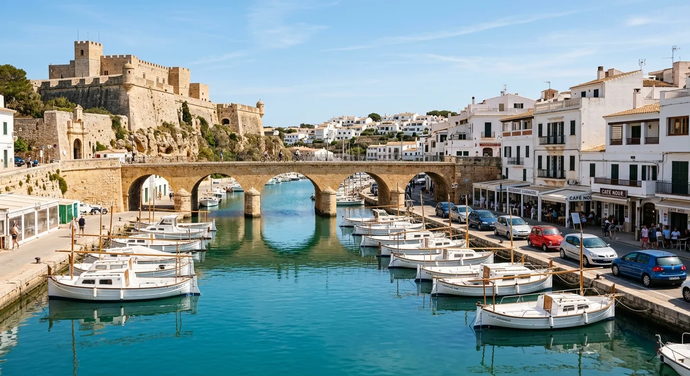 Puerto de Ciutadella de Menorca con embarcaciones